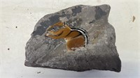 Chipmunk painted rock.