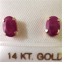 $160 14K  Ruby(0.6ct) Earrings