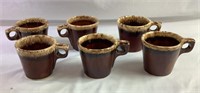 6 Hull Brown drip coffee mugs