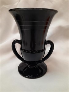Black 2-Handled Loving Cup Trophy Vase