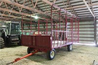 Square Bale Hay Wagon on Running Gear