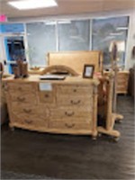 KING BEDROOM SET 2 NIGHT STANDS, MIRROR HEAD AND