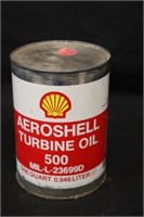 Aeroshell Turbine 500 Motor Oil Tin Can