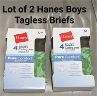 Lot of 2 Hanes Boys Tagless Briefs 4 Pack