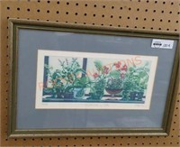 Framed art by k.cantin (window sill in color)