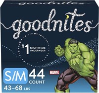 Goodnites Bedwetting Underwear Boys, S/M, 44 Count
