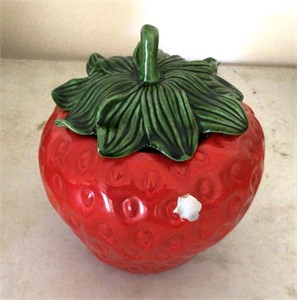 Ceramic strawberry cookie jar
