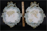 Pair of Vintage Wall Hanging Cameos