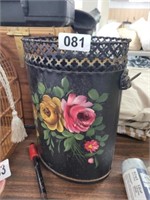 FLORAL FOOTED TRASHCAN