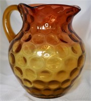 Hobbs Inverted Coin Dot Amberina Pitcher