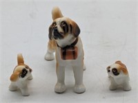 (KC) Vintage miniature bone china dogs .5-2in h