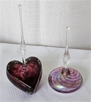 2 Art Glass Perfumers 1 Signed OBG