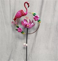 Flamingo Flower Whirligig Yard Decor - new