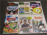 Lot of 6 Nintendo Wii Sports Games Play White Pool