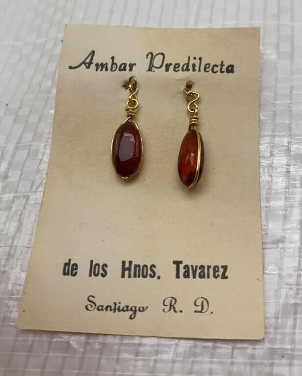 Red Amber earrings