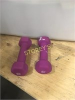 Set of 2 Pink 3lbs Dumbbells