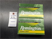 2 Boxes Remington Core-Lokt 25-06 REM Ammo