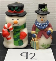 (2) Snowman Fine Wax Candles; 5"