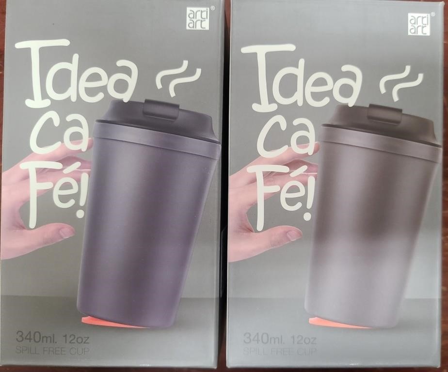 2 Pack Spill Proof Travel Cup with Sipper Lid