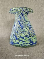 Thick Vintage Art Glass Vase Italian? Speckled