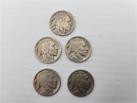1928 Buffalo Nickels (lot of 5)
