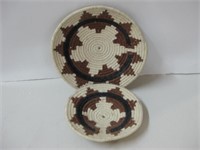Two SW Woven Yarn Baskets Largest 9" Diameter