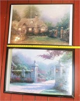 2 30x20 poster frames with Thomas Kinkade Puzzles