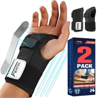 FEATOL 2 Pack Carpal Tunnel Wrist Brace For Work W