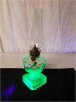 Miniature Uranium Glass Oil Lamp