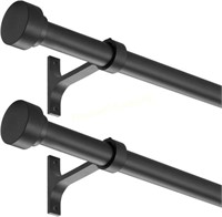 2 Pack Heavy Duty Curtain Rods 36-72  Black