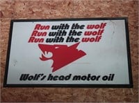 Wolf's Head Oil Metal Sign-36x48"