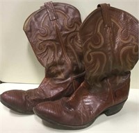 Vintage Tony Lama Brown Leather Boots Size 12D