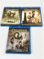 Lot of 3 Lord of the Rings Blu Ray DVDs