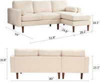 yoyomax Sofa-80'' Sectional w/Tufted Seat Cushion