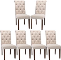 COLAMY Button Tufted Dining Chairs Set of 6, Accen