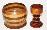 Wood Turning Lot, Chalice Cup, Marked