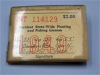 1949 WV Hunting Fishing License