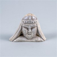 A FINE BONE CARVING OF A VIKING