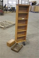 DvD Shelf Approx 17"x8"x56", Wood Chest