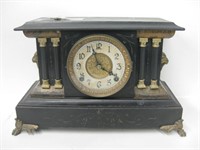 Antique Wood Wm. L. Gilbert Mantel Clock w/ Key