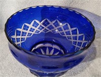 Crystal Cobalt Blue Glass Bowl
