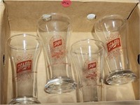 4 VTG SCHLITZ SMALL PILSNER GLASSES