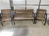 Outdoor bench and chairs