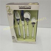 HAMPTON STAINLESS STEEL FLATWARE 20 PIECE SET NEW