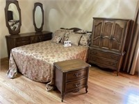 Five piece Dixie  queen size bedroom set To