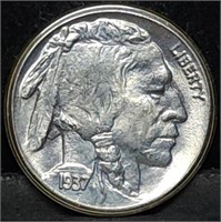 1937 Buffalo Nickel Gem BU Nice Coin!