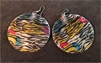 Tigress Multi-color Print Pierced Earrings