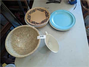 Texas Ware Bowl, Some Melmac Plates, Other Plates