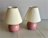 (2) Pink bedside lamps