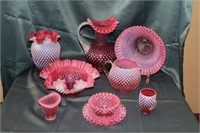 Pink Hobnail: Flared Candy Dish 9.75, Stamped